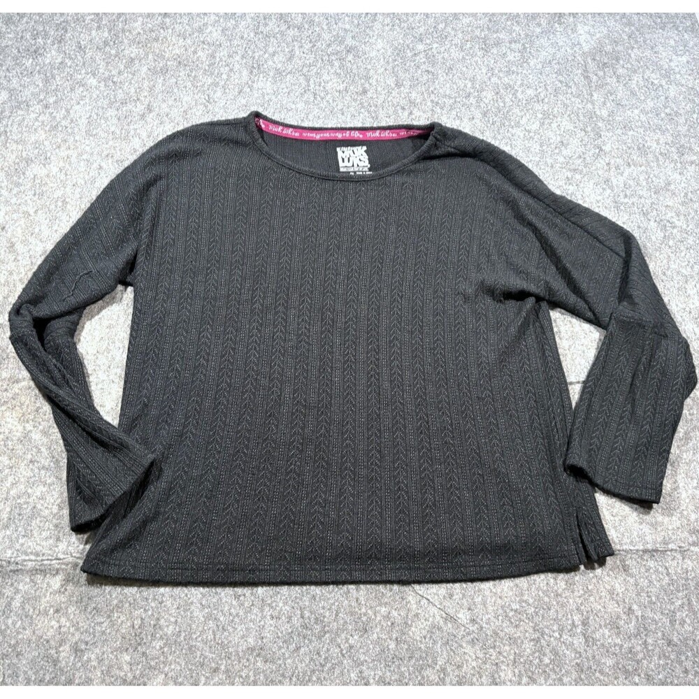 Muk Luks Womens Long Sleeve Crew Neck Thermal Pajama Top Shirt Sz PL Pettite